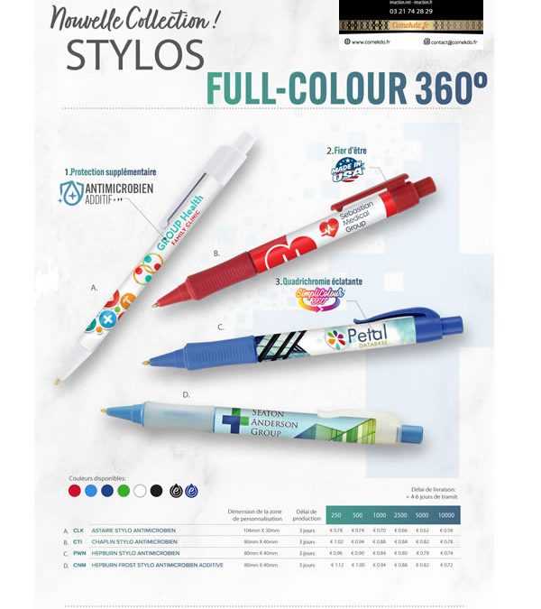Nouvelle collection Full Color stylos 360°